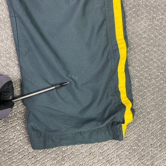 Vintage Nike Cargo Track Pants Men's Medium Gray Yellow Woven Gym Y2K Baggy - Picture 4 of 16